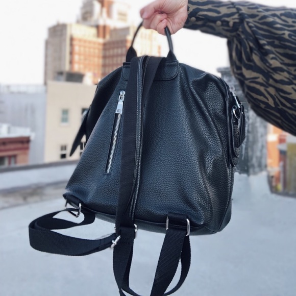 Kenzie Black Vegan Leather Backpack - Picture 5 of 8